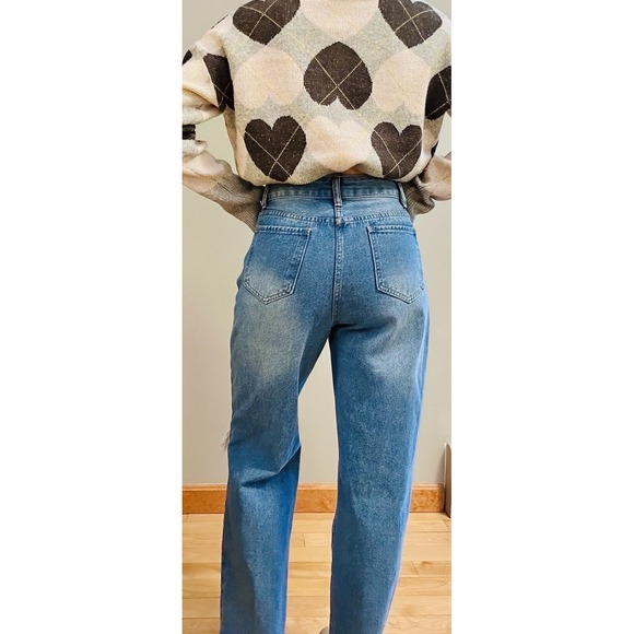 SHEIN Crop Jeans Women Distressed High Waisted 4 - Picture 5 of 15